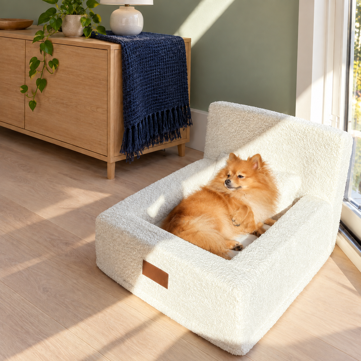 Luxurious Orthopaedic Memory Foam Dog Bed with Pillow and Bolsters