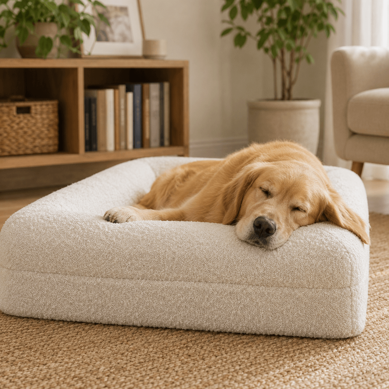 Luxurious Orthopaedic Memory Foam Dog Bed with Bolsters & Machine-Washable Cover