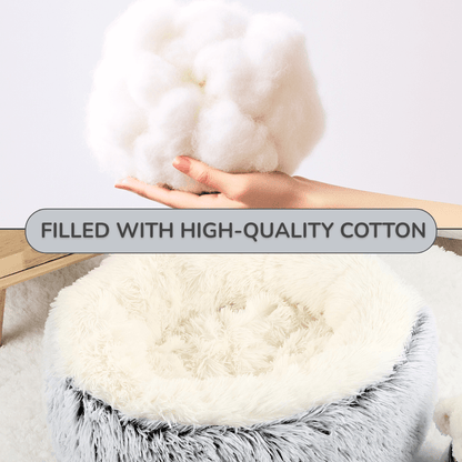 Fluffy Plush Doughnut Dog Bed