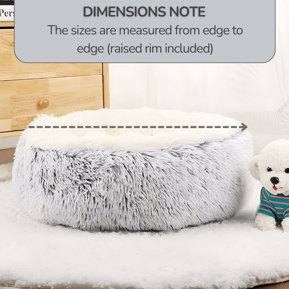 Fluffy Plush Doughnut Dog Bed