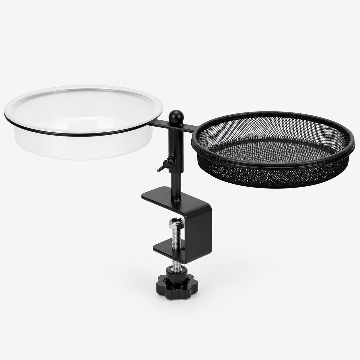 Deck-Mount Bird Feeder & Planter with Mesh Tray, Water Bowl & 360° Rotation