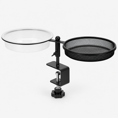 Deck-Mount Bird Feeder & Planter with Mesh Tray, Water Bowl & 360° Rotation