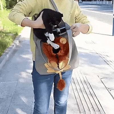 Pet Shoulder Bag Carrier Lion-Shaped for Small Dogs & Cats