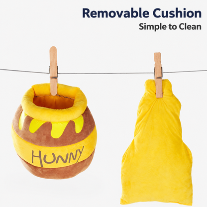 Removable honey-pot bed cushion for simple cleaning