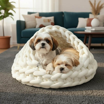 Small Knitted Pet Cave Bed