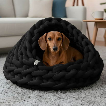 Small Knitted Pet Cave Bed