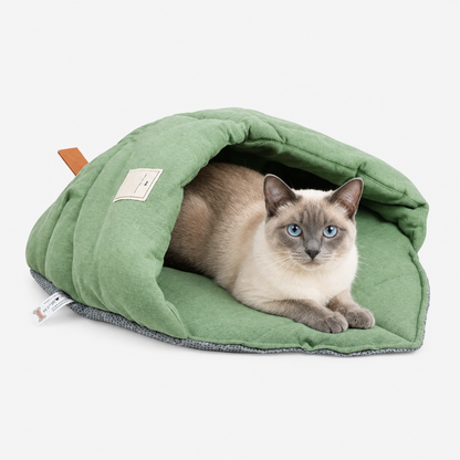 Front view of the leaf pet cave bed