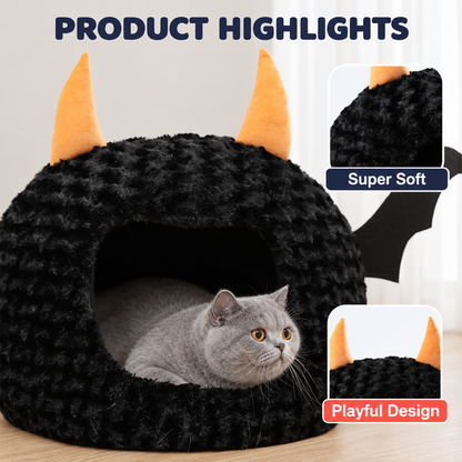 Bat pet cave showing soft plush and playful horn details