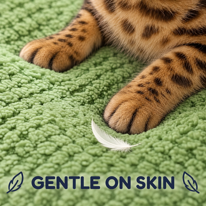 Gentle plush fabric beneath Bengal paws