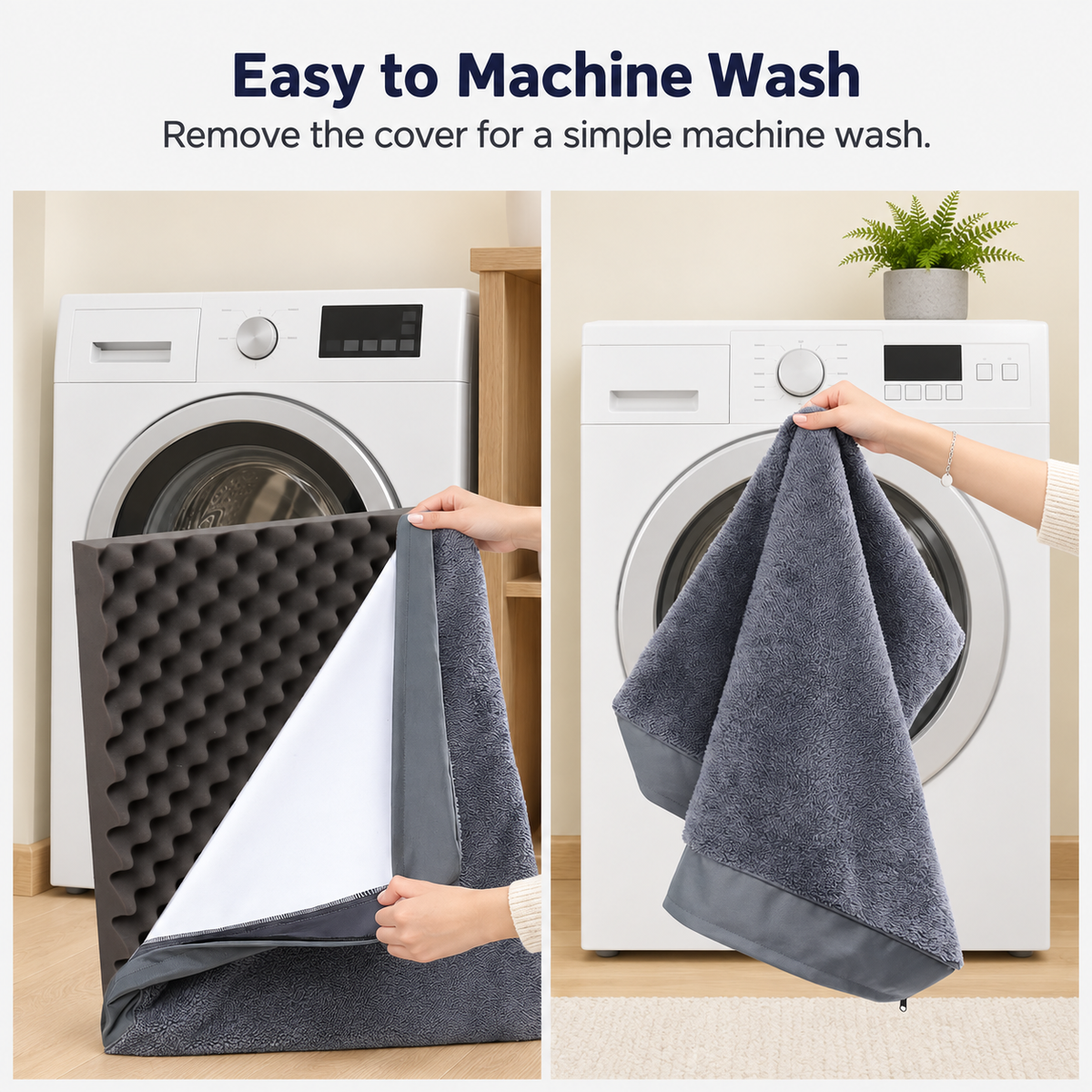 Removing and machine washing the mattress cover