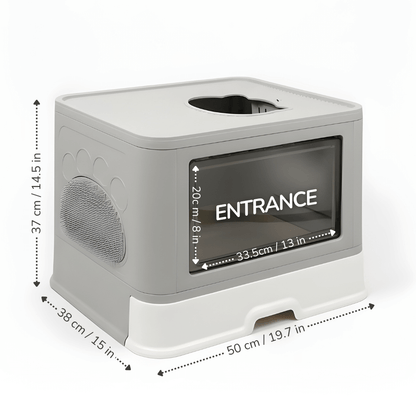 Dual-Entry Cat Litter Box