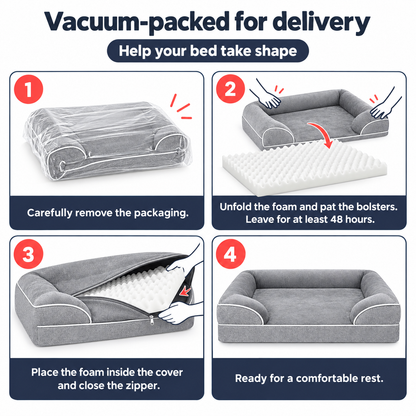 Four steps to unpack the bed and allow at least 48 hours to expand