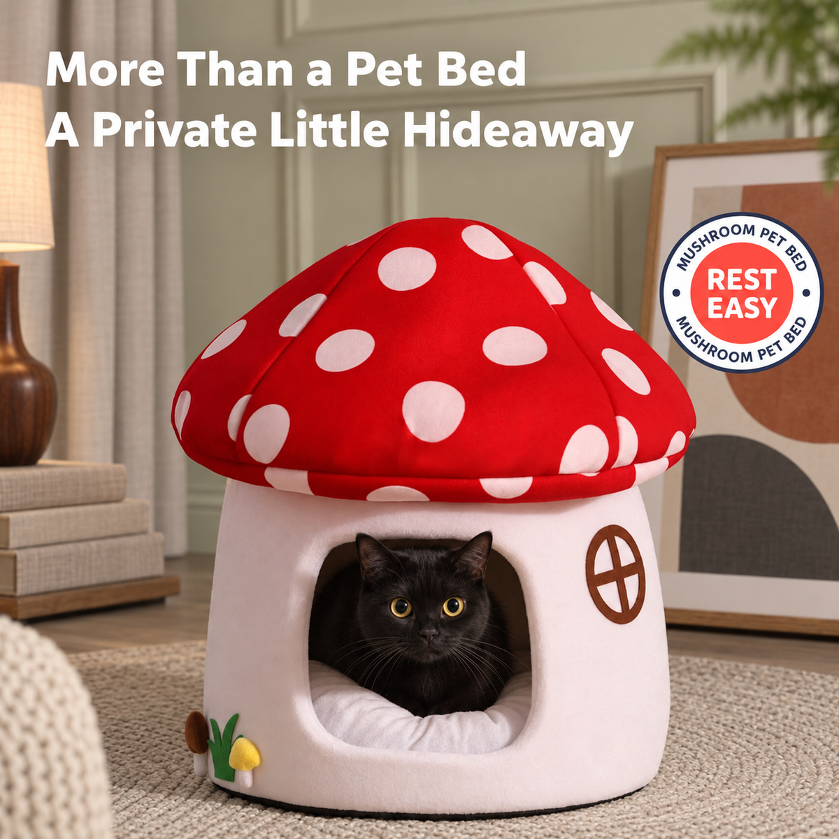 A private mushroom hideaway for resting and play