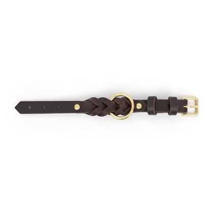 Classic Braided Leather Dog Collar