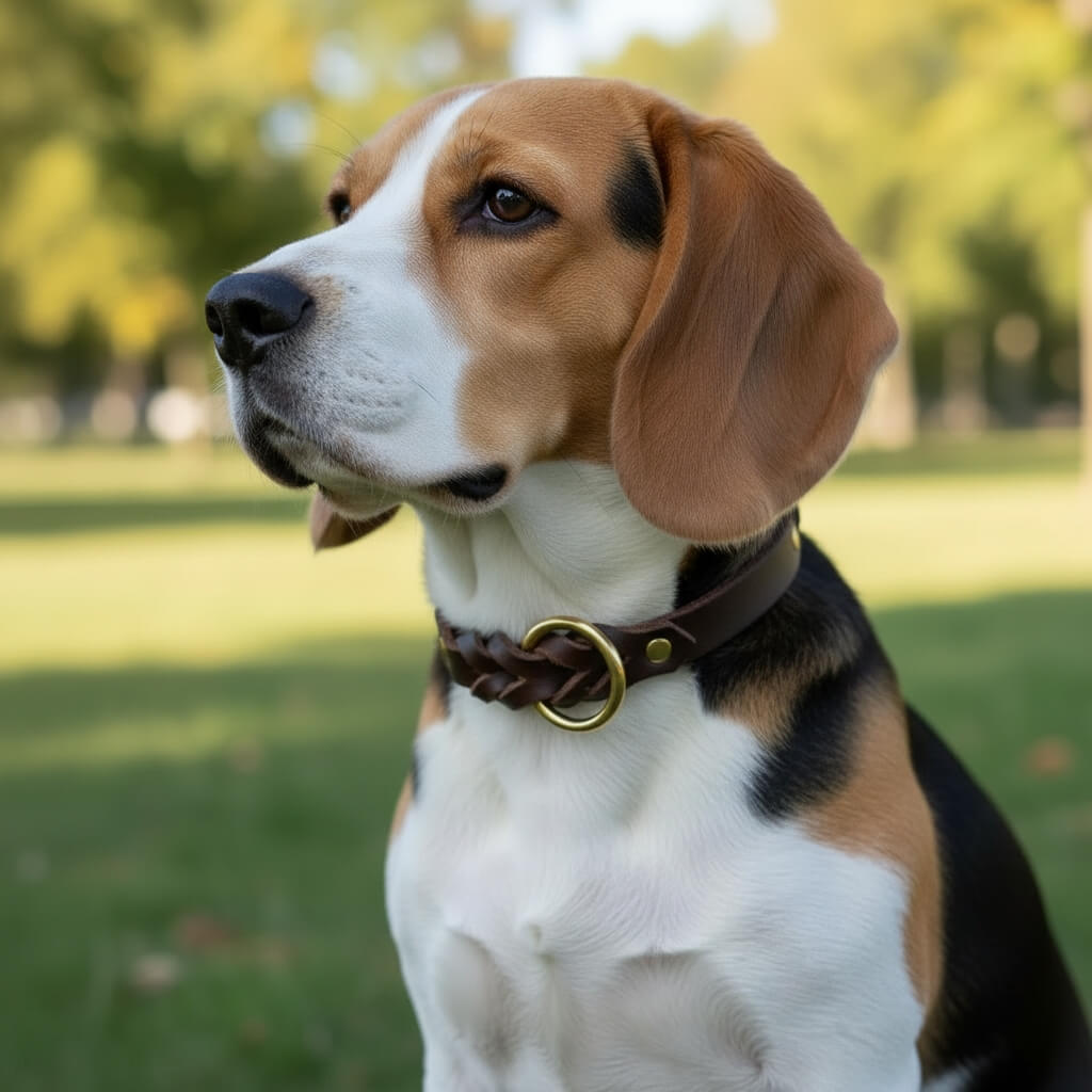 Classic Braided Leather Dog Collar
