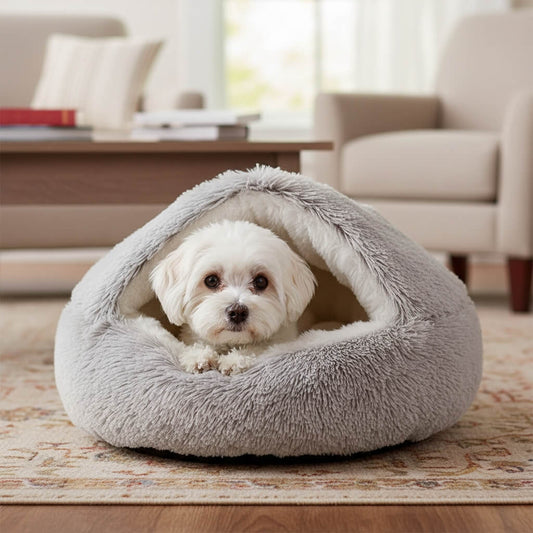 Cozy Plush Pet Cave Bed