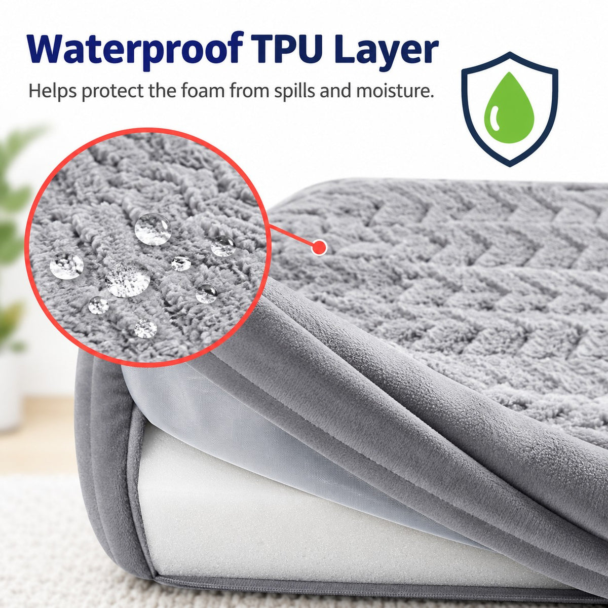 Orthopaedic Dog Bolster Bed with Memory Foam Base and Waterproof Inner Layer