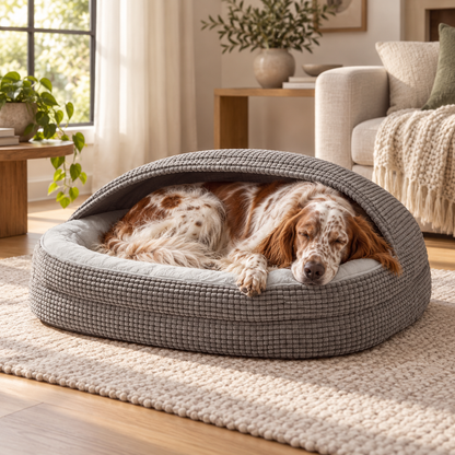 Pet using the product in a home setting