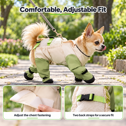 Adjustable chest fastening and two back straps