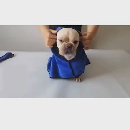 Microfibre Dog Drying Robe & Towel for Baths