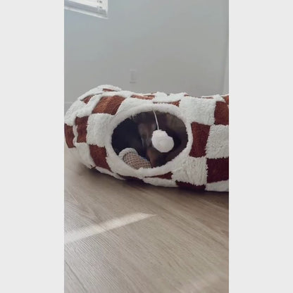 Pet Cosy Tunnel & Doughnut Bed for Cats and Small Dogs