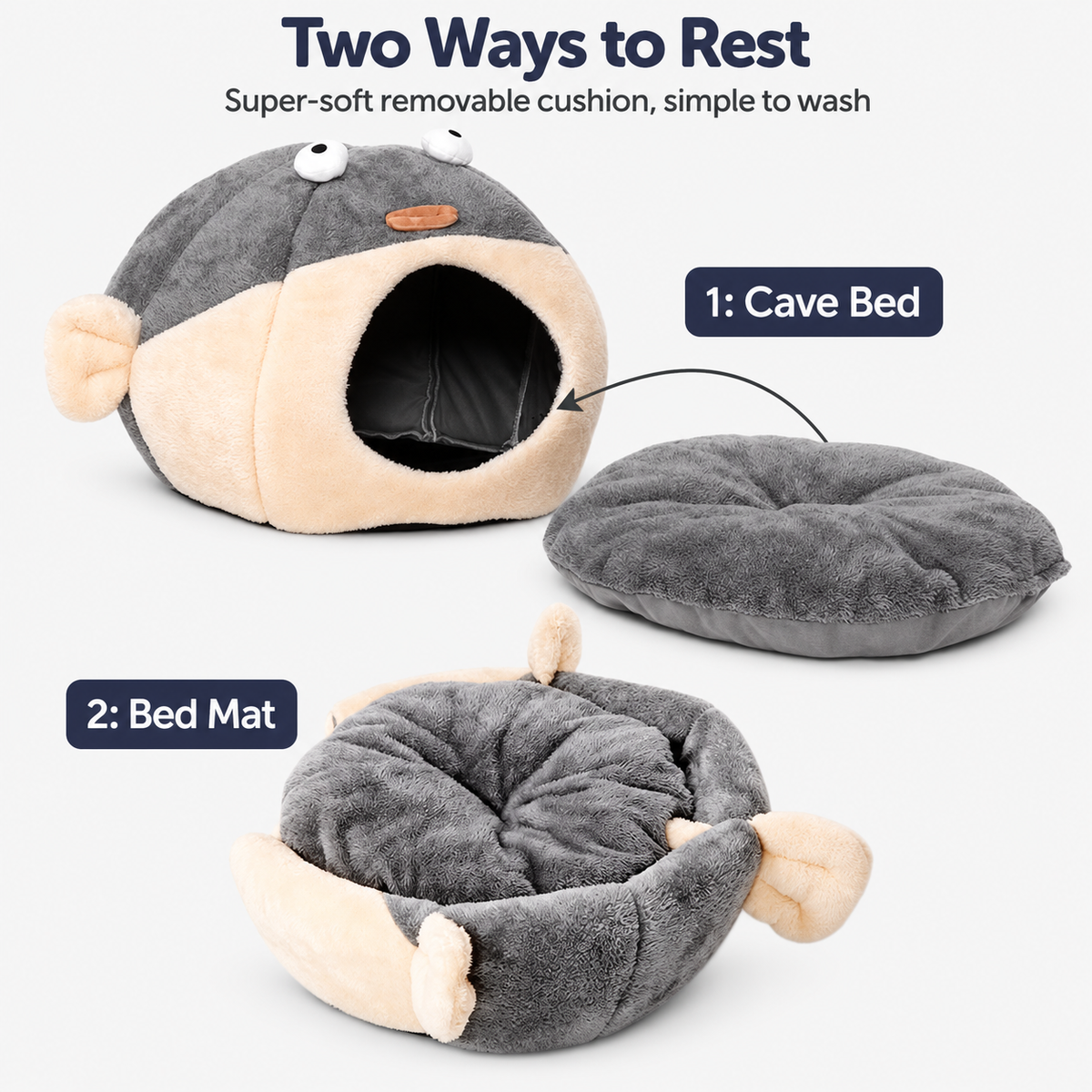 Pufferfish cave converts into an open bed mat